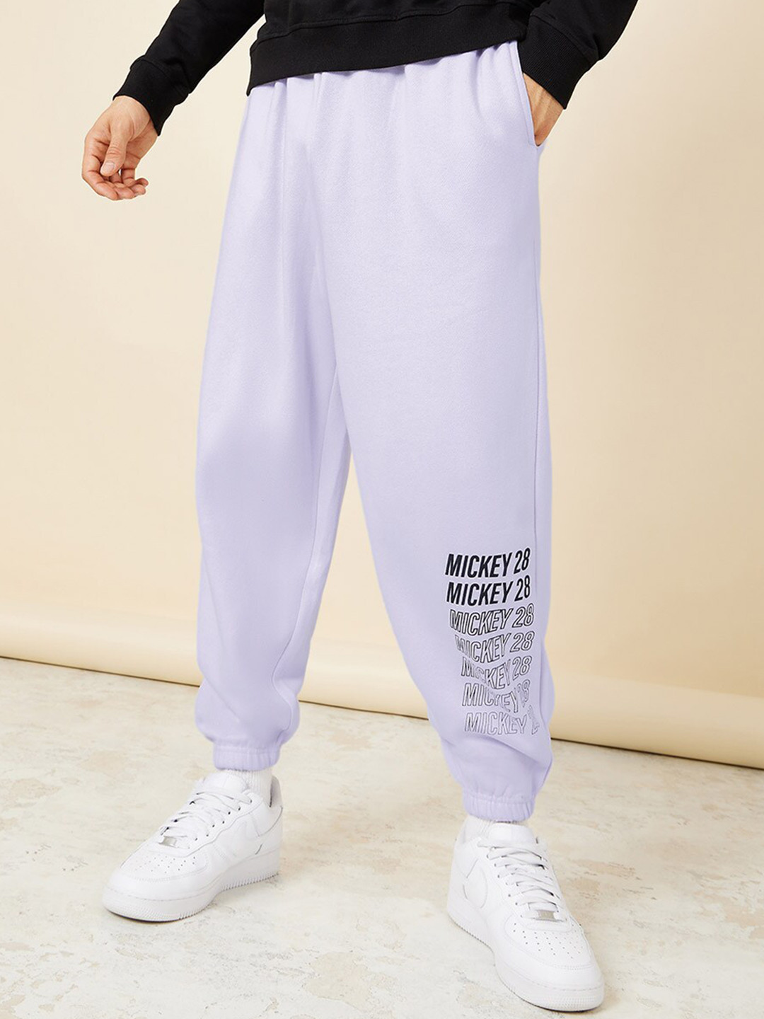 

Styli Men Printed Oversized Joggers, Purple