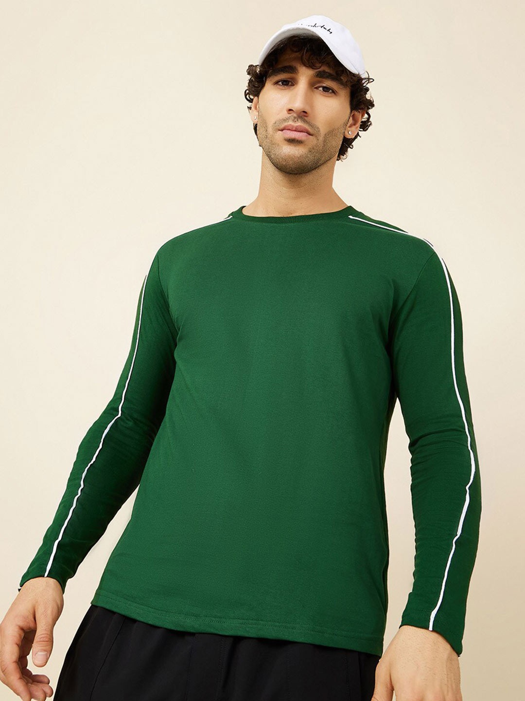 

Styli Cotton T-shirt with Double Contrast, Green