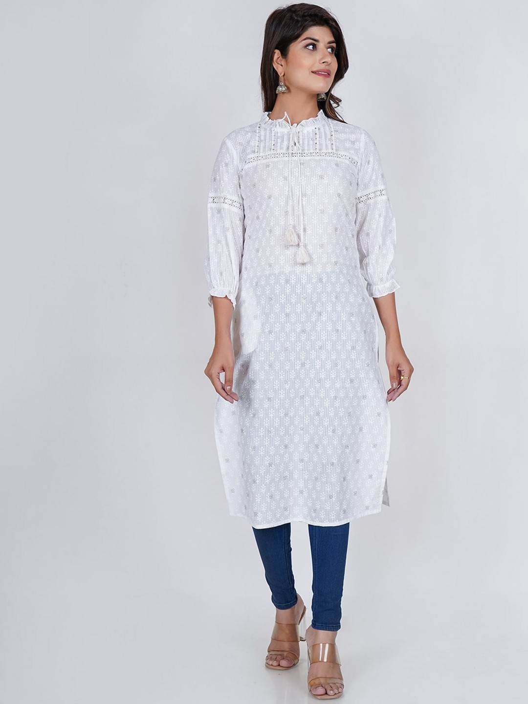 

DIVA WALK Women Floral Printed Kurta, White