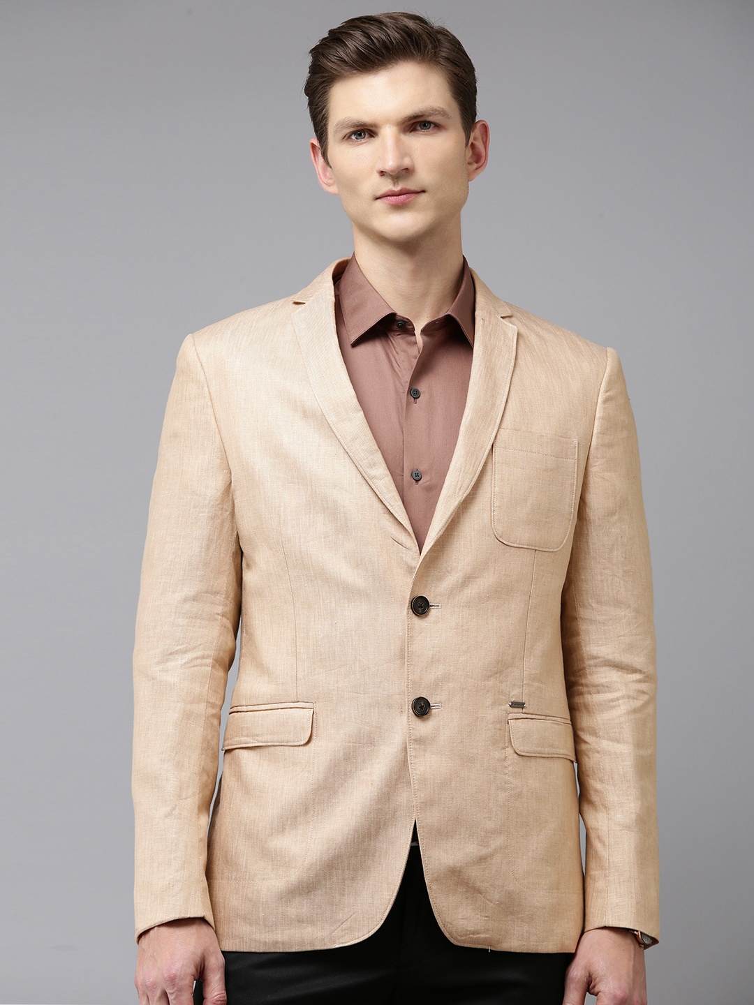 

Van Heusen Sport Linen Slim Fit Single Breasted Formal Blazer, Beige