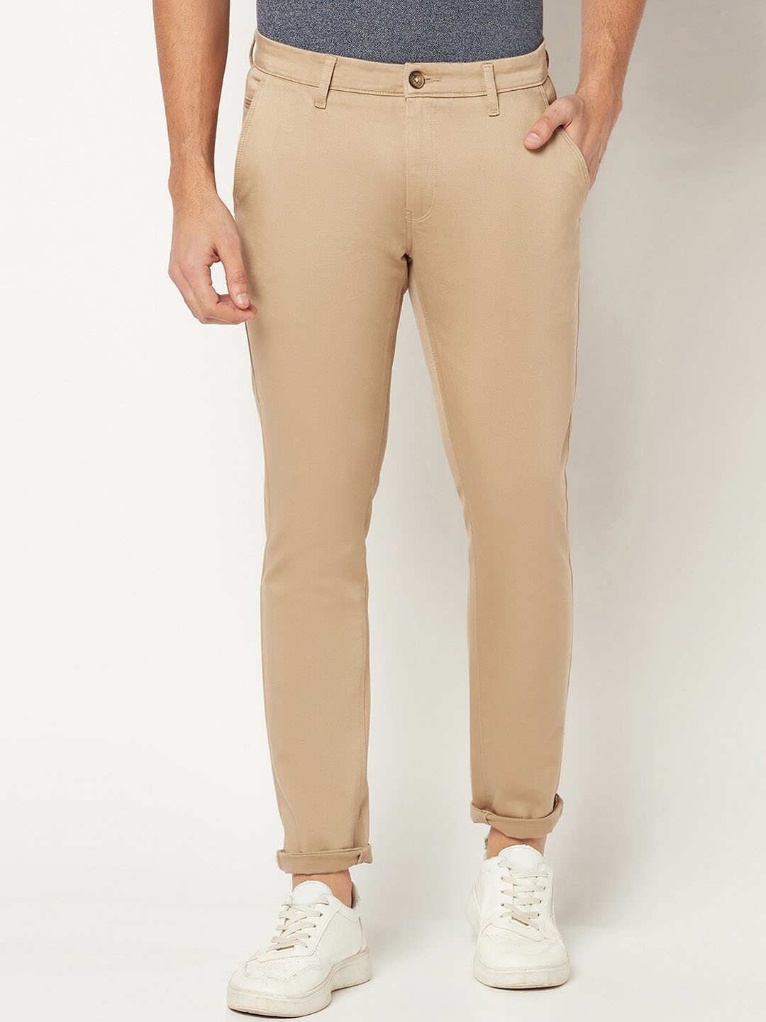 

Blue Buddha Men Cotton Chinos Trousers, Beige
