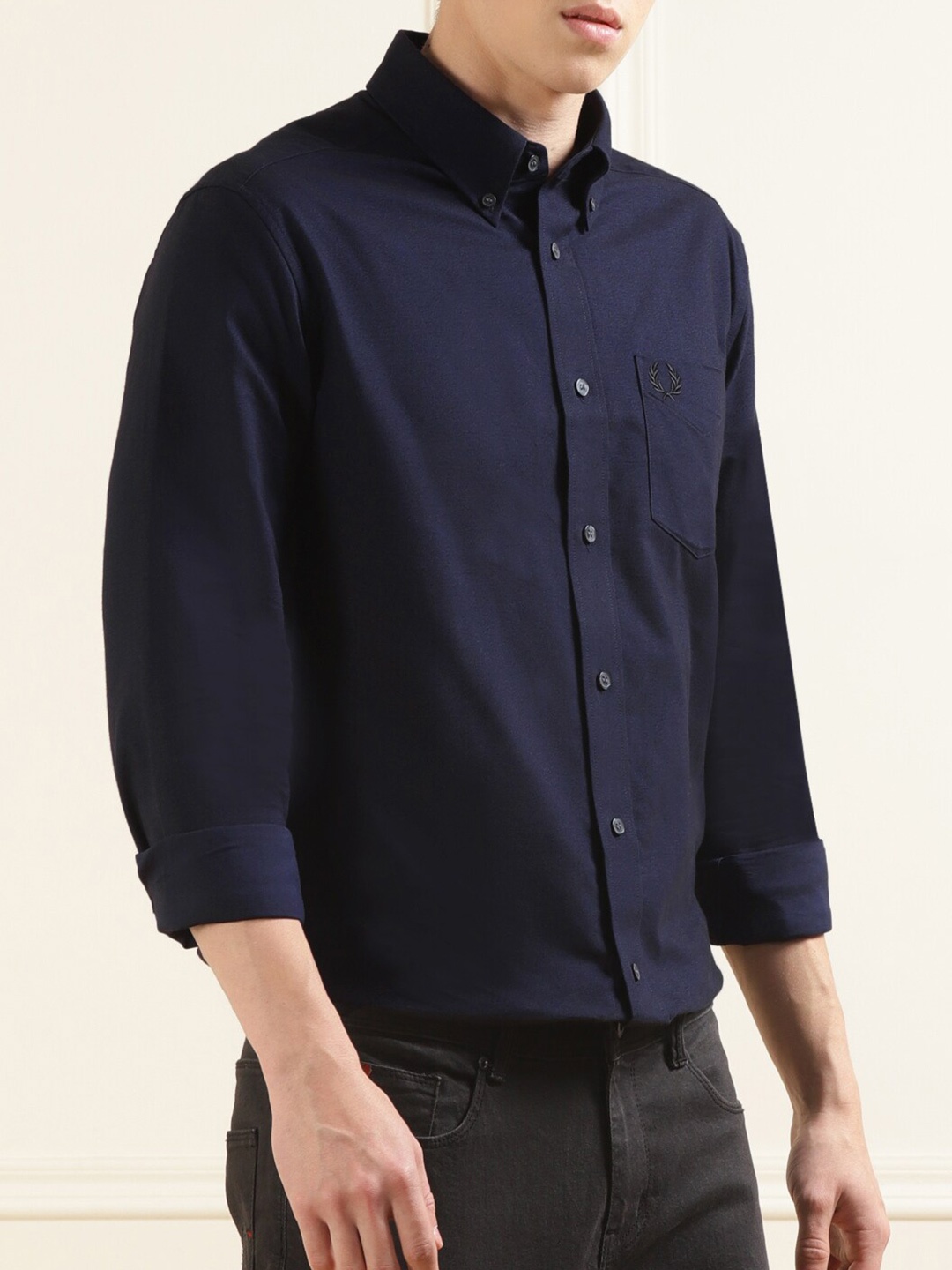 

Fred Perry Men Comfort Pure Cotton Casual Shirt, Navy blue