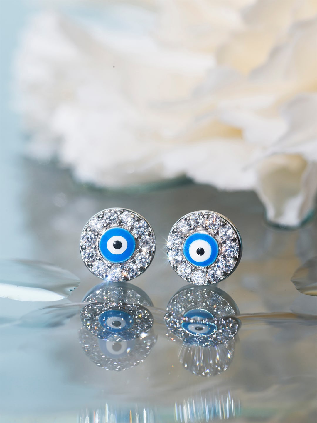 

Zavya Rhodium-Plated Sterling Silver Contemporary Studs Earrings