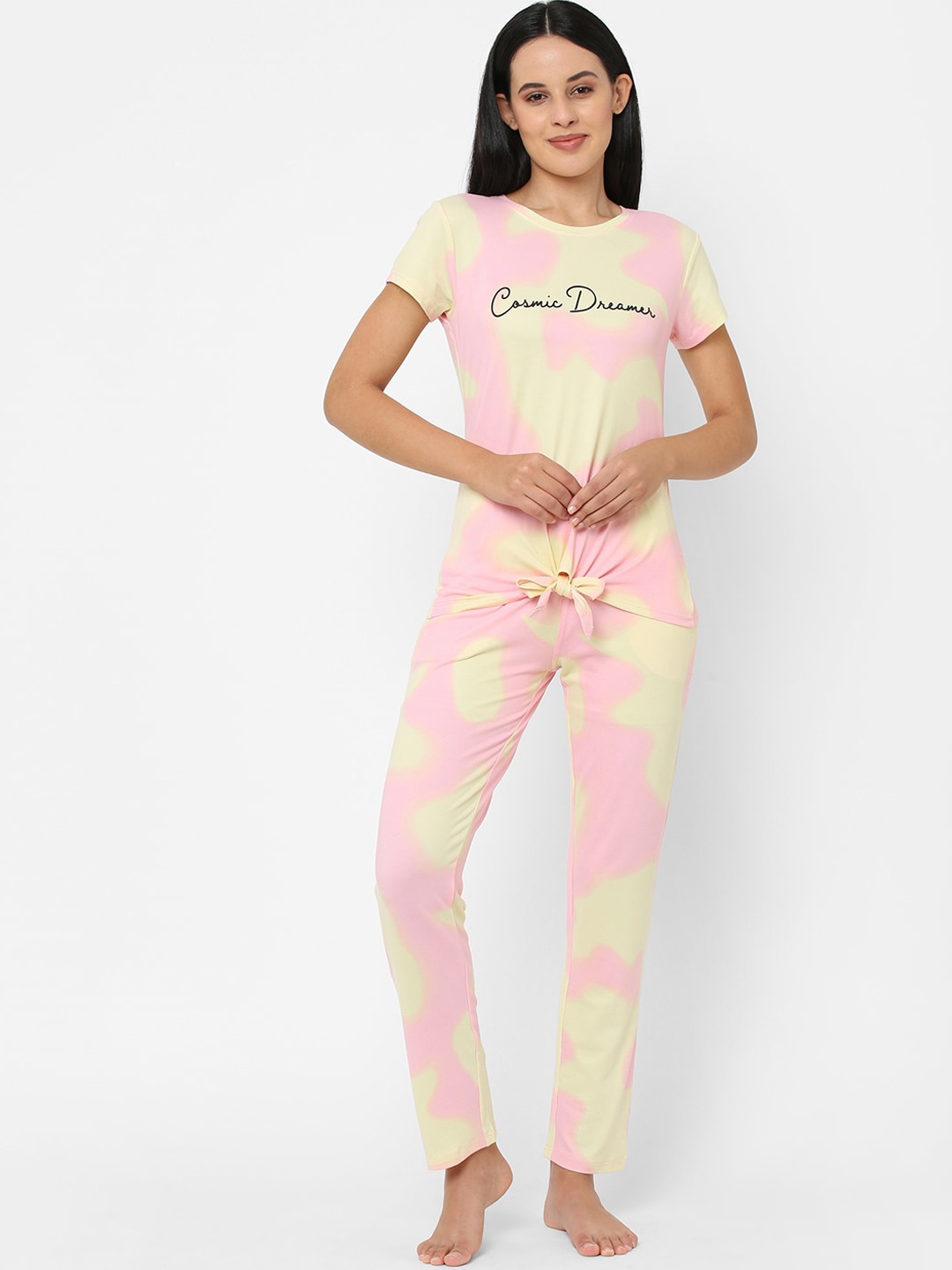 

Sweet Dreams Women Printed Night suit, Yellow