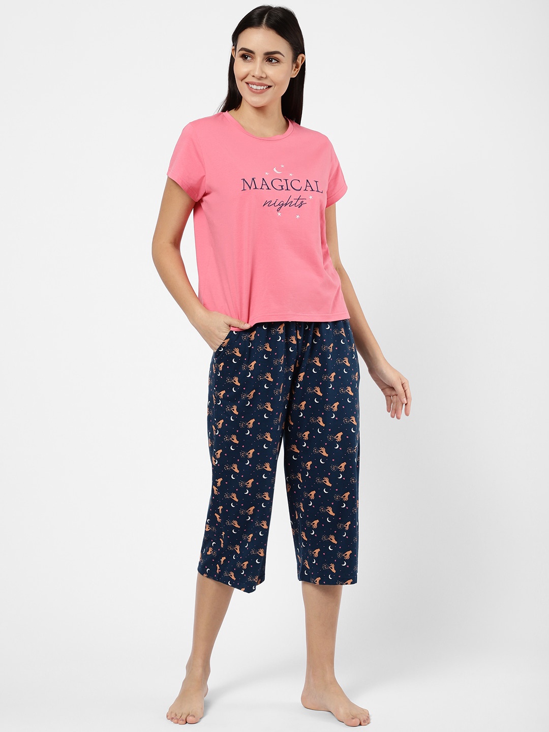 

Sweet Dreams Women Printed Night suit, Pink