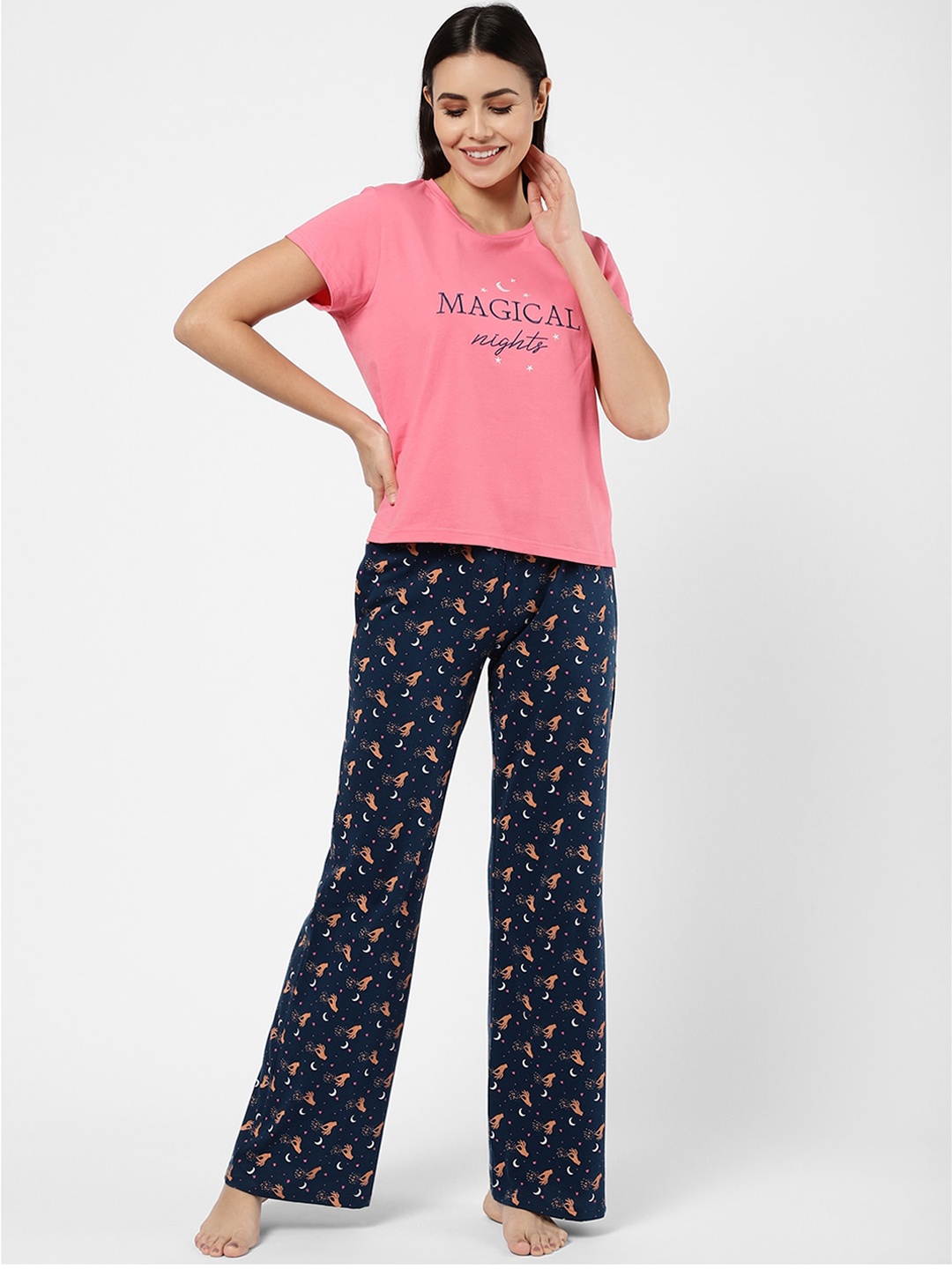 

Sweet Dreams Women Printed Night suit, Pink