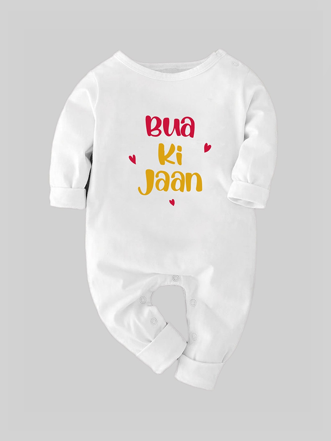 

Zeezeezoo Infants Bua ki Jaan Printed Pure Cotton Rompers, White