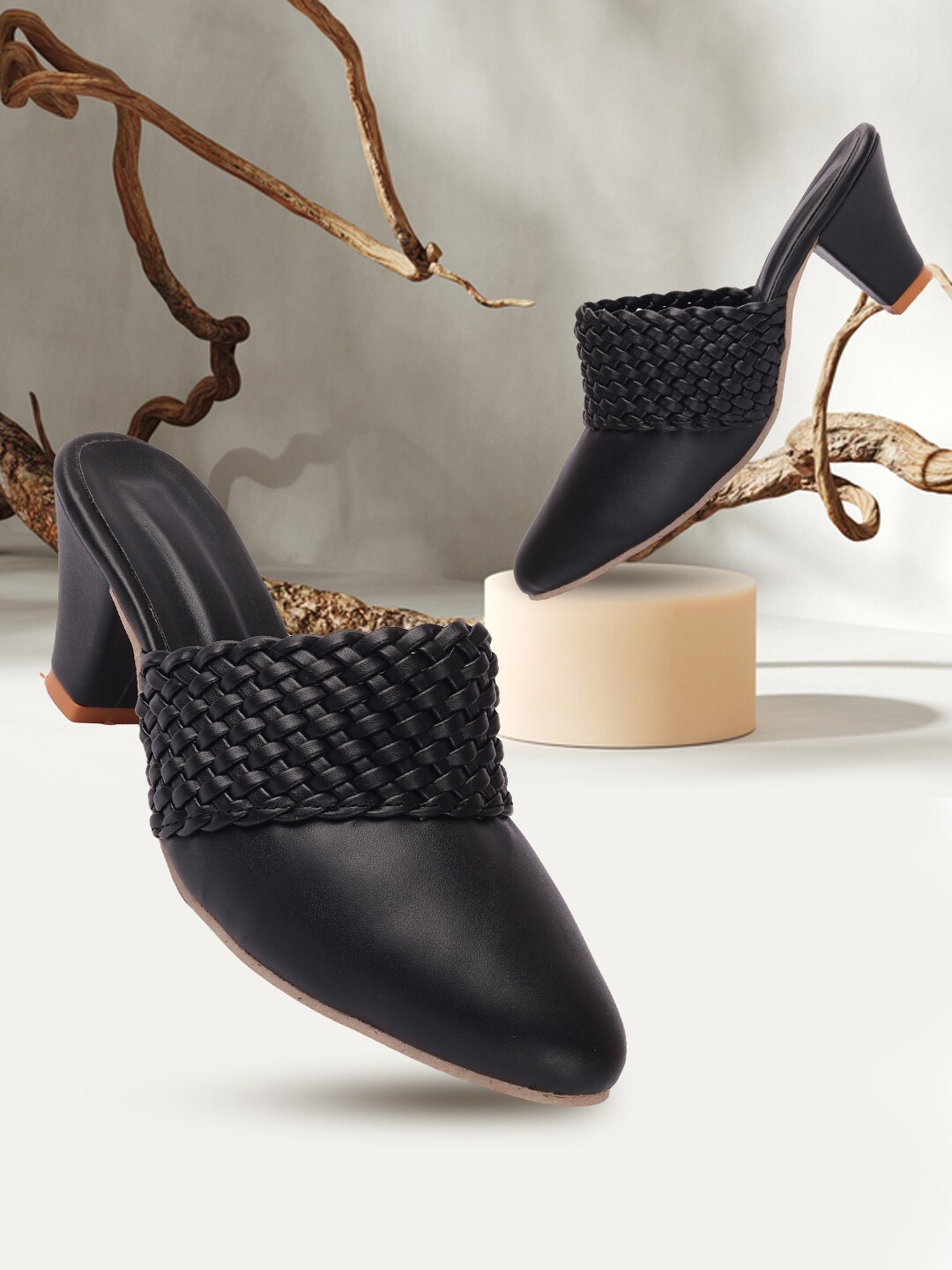 

FASHIMO Block Mules, Black