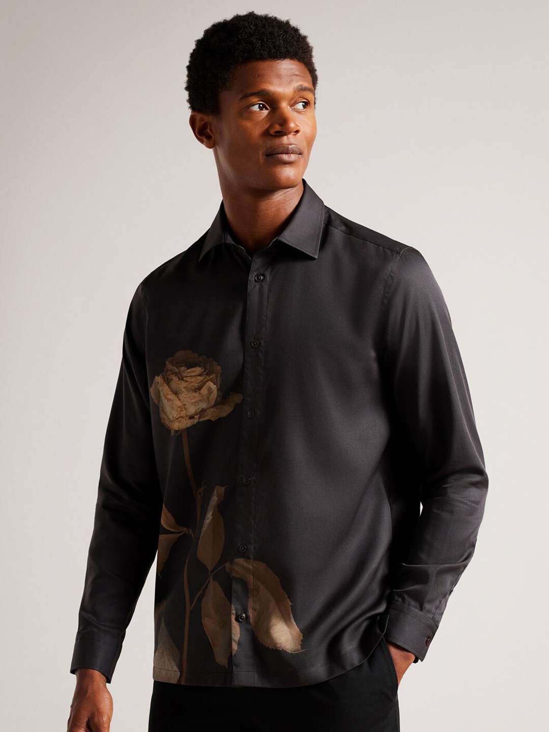 

Ted Baker Men Black Comfort Pure Cotton Casual Shirt