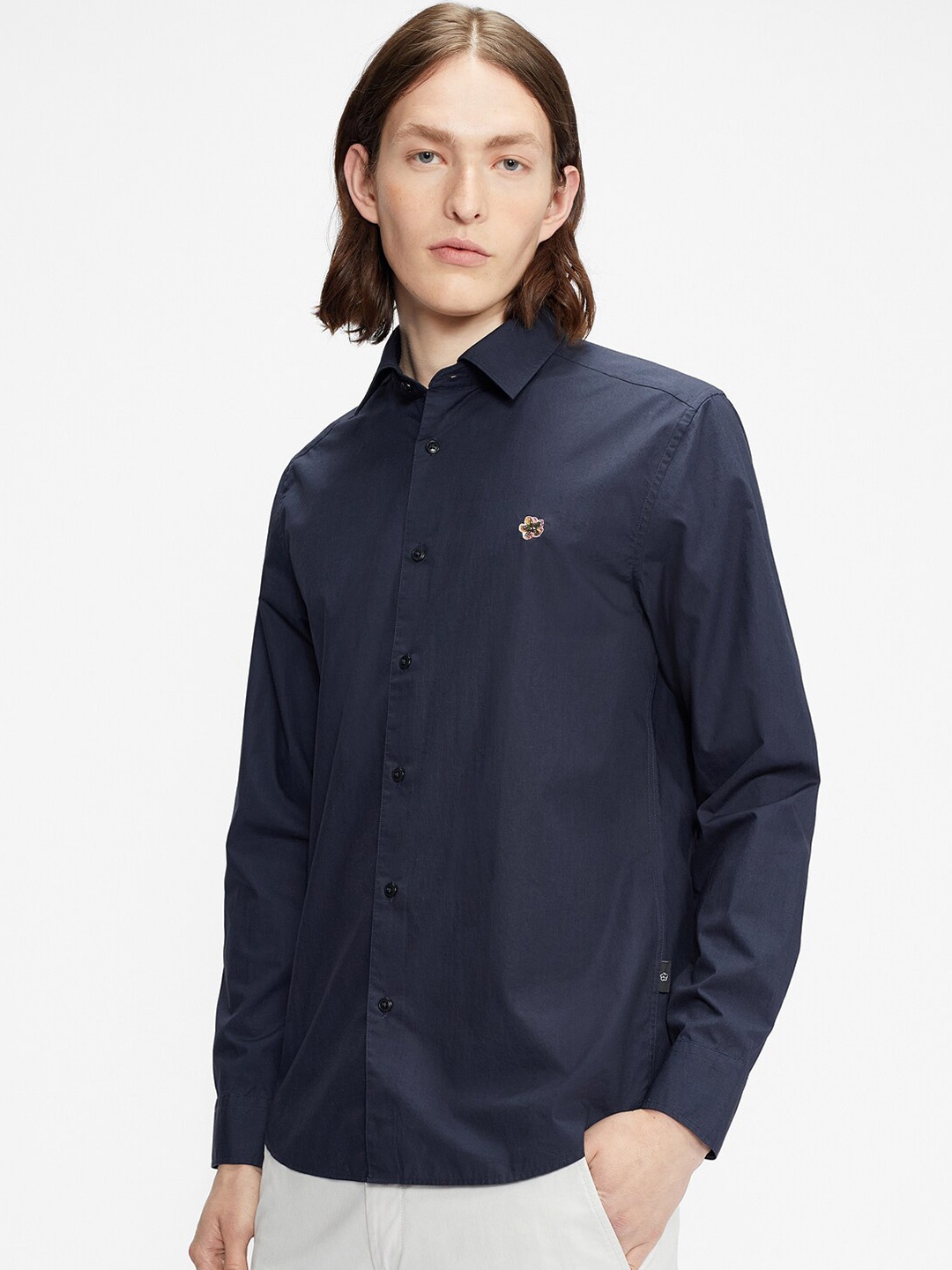 

Ted Baker Men Comfort Pure Cotton Casual Shirt, Navy blue