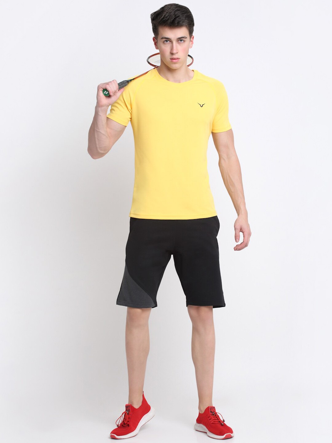

Invincible Men Round Neck Gym Tshirt, Yellow