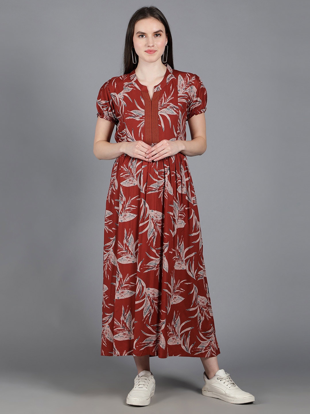 

NIGHTSPREE Printed Maternity Maxi Dress, Rust