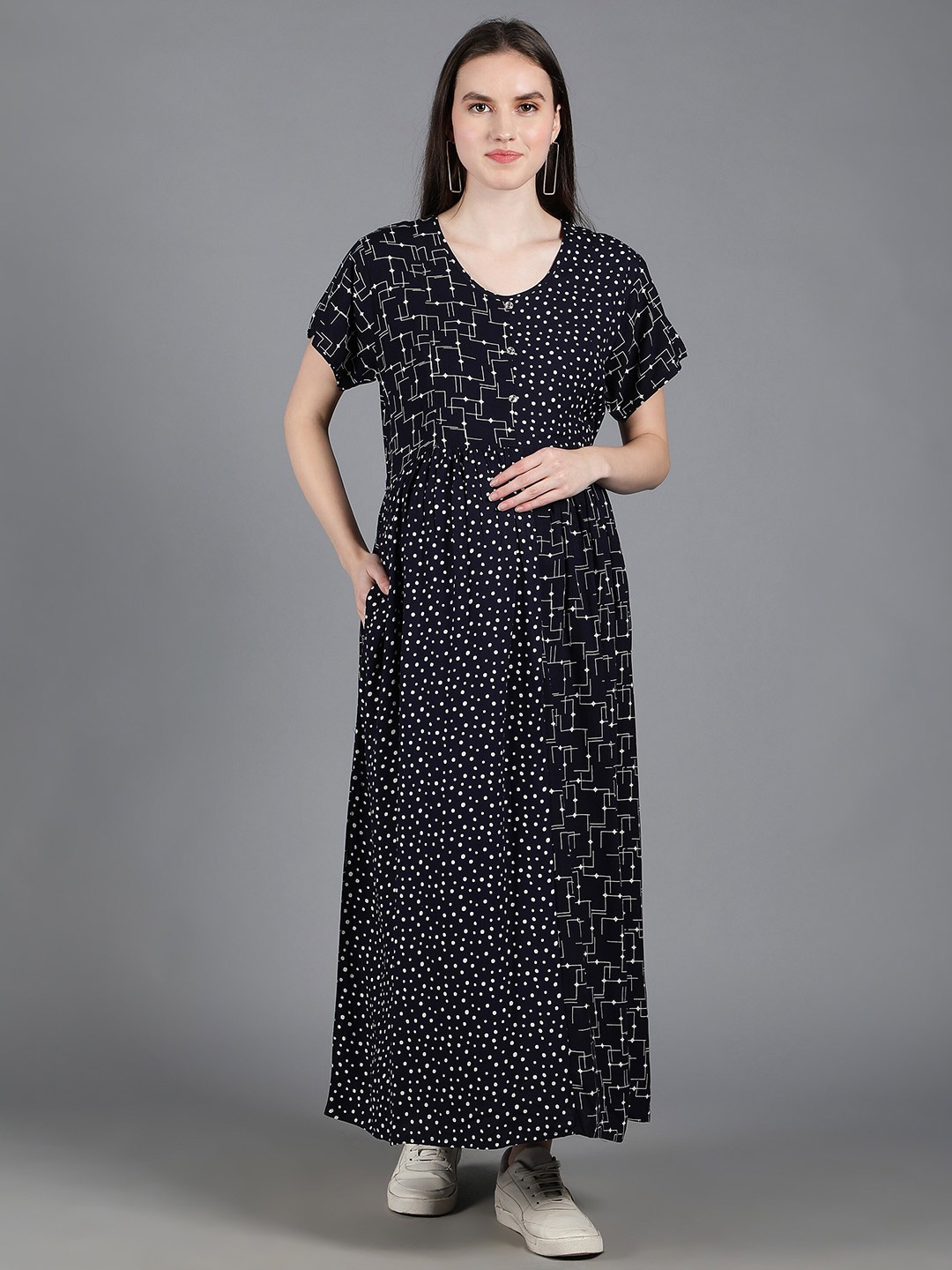 

NIGHTSPREE Maternity Maxi Dress, Navy blue
