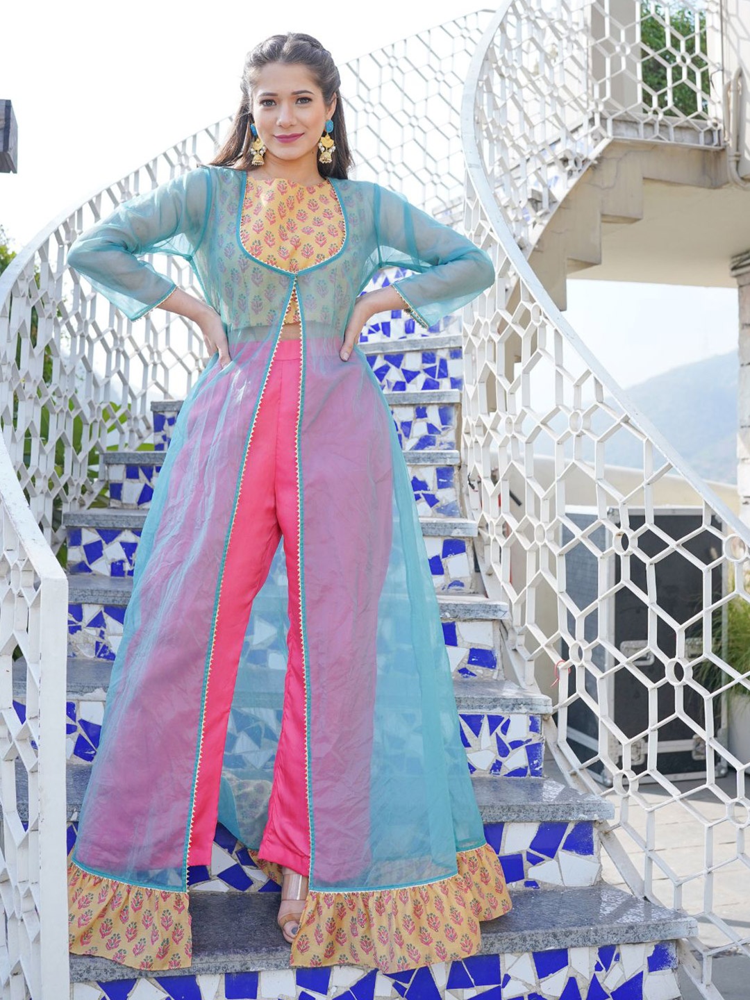

HOUSE OF JAMOTI Women Front Slit Kurta, Blue