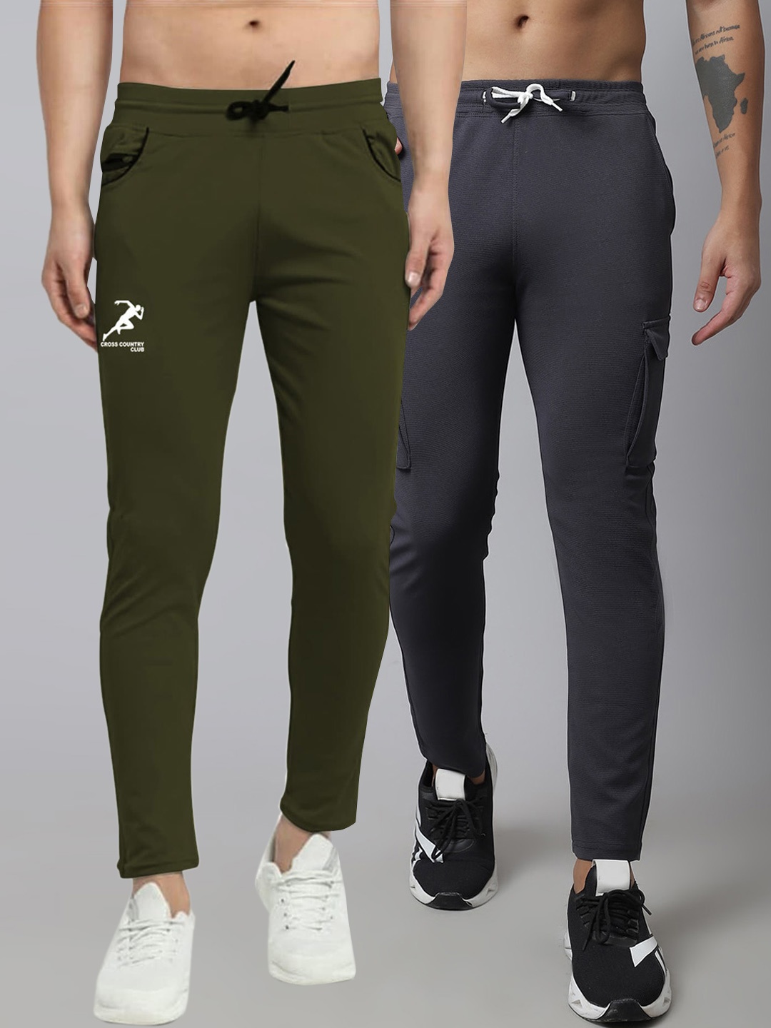

GRACIT Men Pack Of 2 Sports Track Pants, Grey