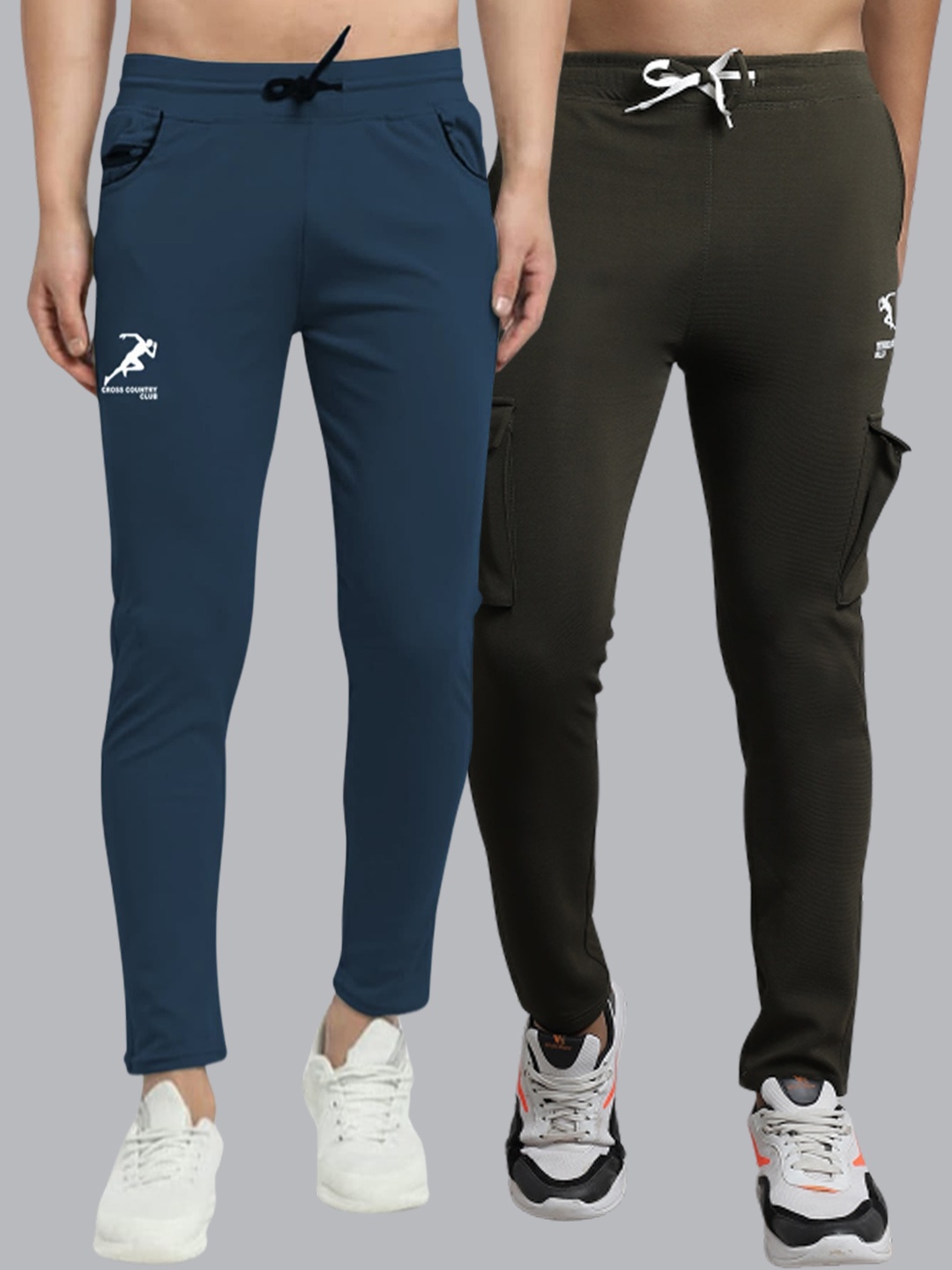 

GRACIT Men Pack Of 2 Sports Track Pants, Green