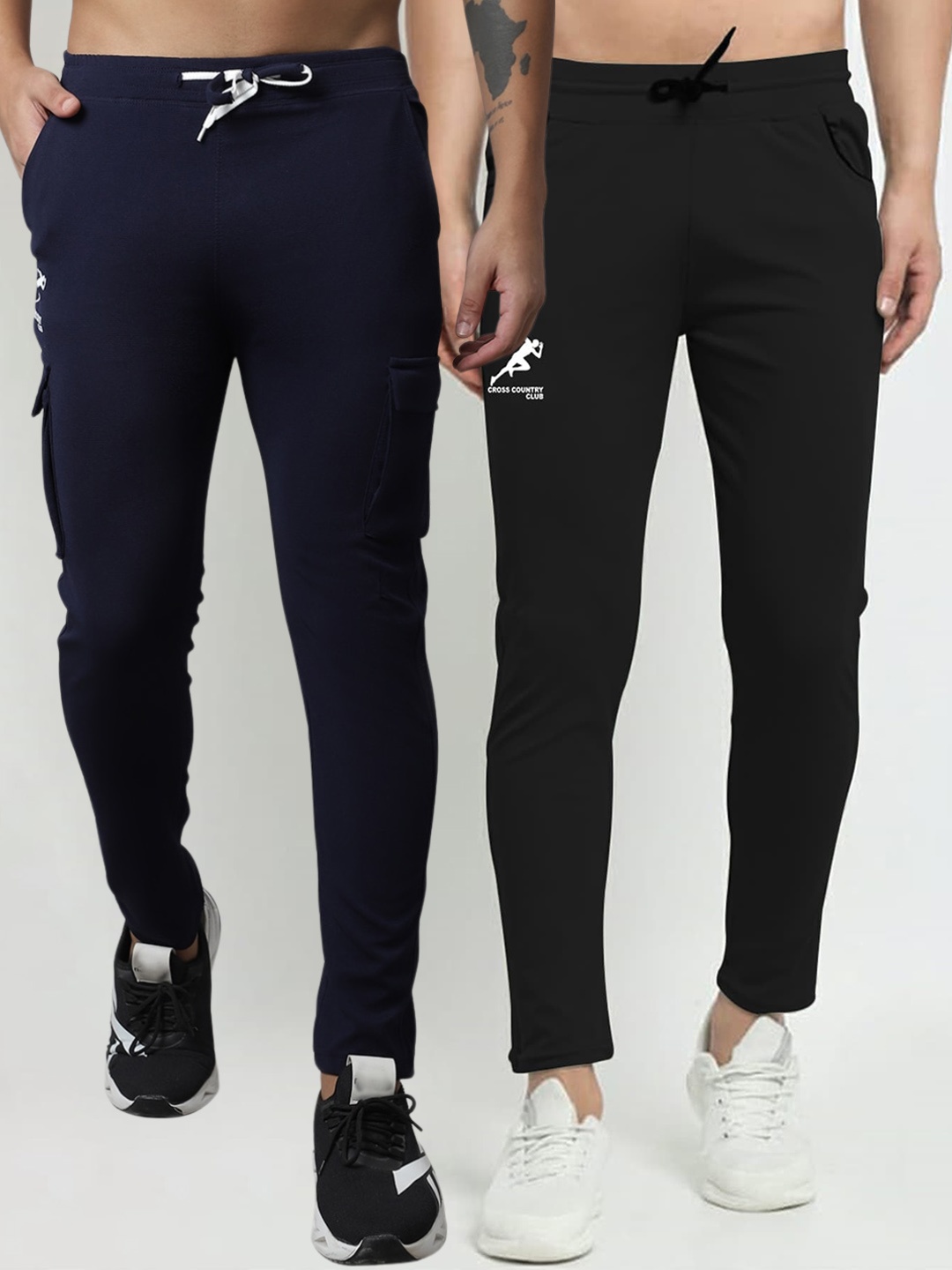 

GRACIT Men Pack Of 2 Sports Track Pants, Navy blue