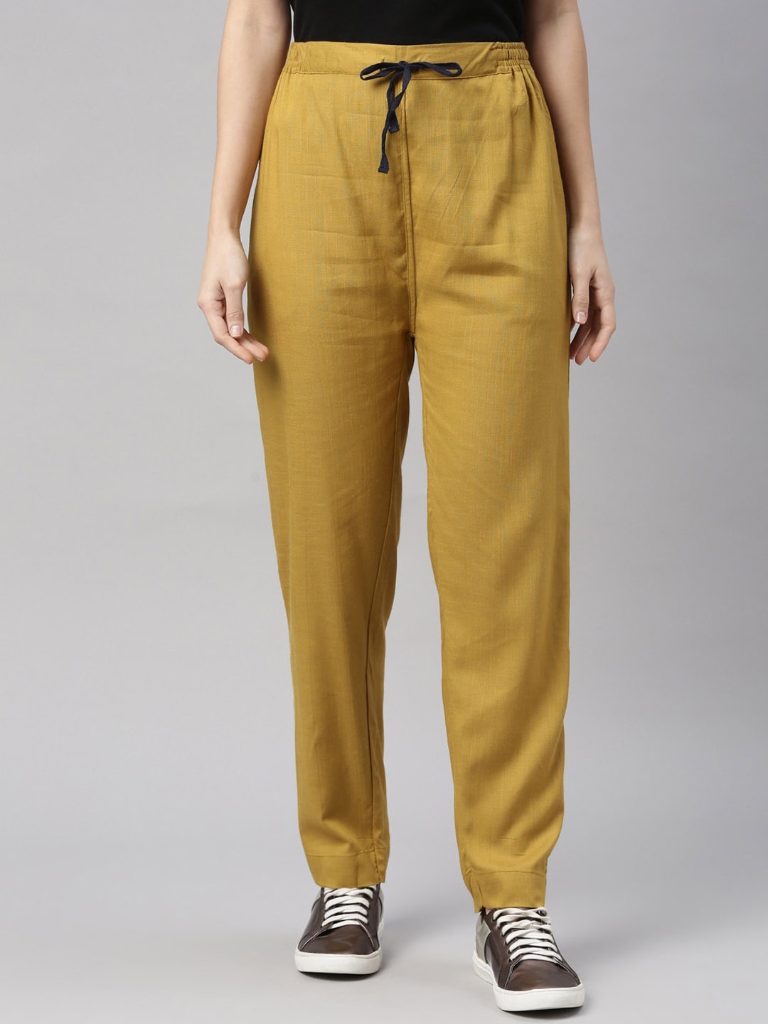 

Kryptic Women Regular Fit Trousers, Mustard