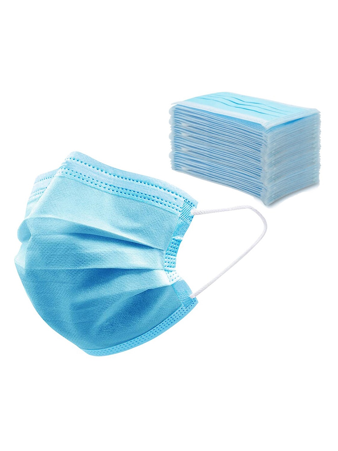 

Story@home Pack Of 50 3-Ply Single-Use Disposable Outdoor Masks, Blue