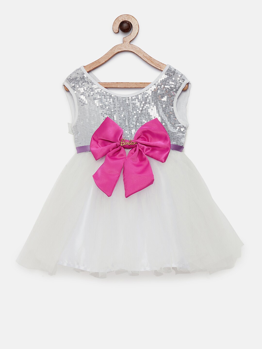 

MANY FROCKS & Bow Girls Embellished Net Dress, White