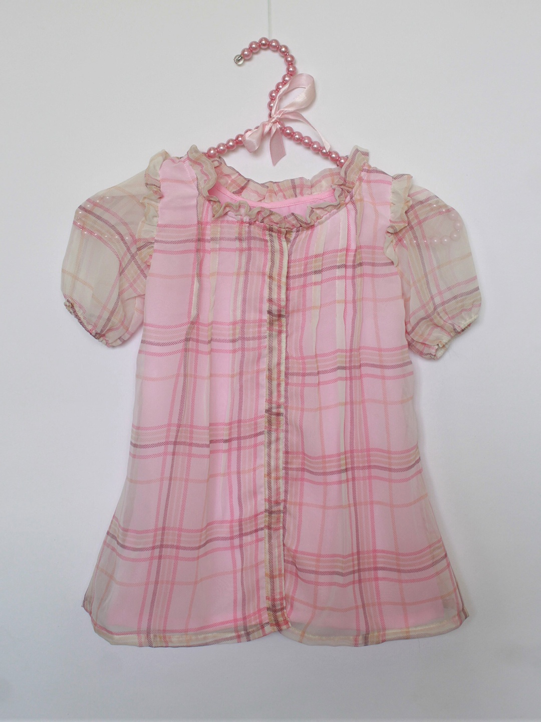 

MANY FROCKS & Girls Checked Shirt Dress, Pink