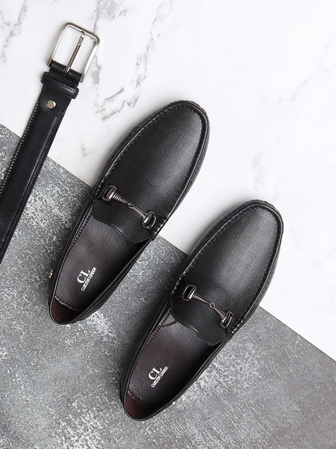 

Carlton London Men Buckles Loafers, Black