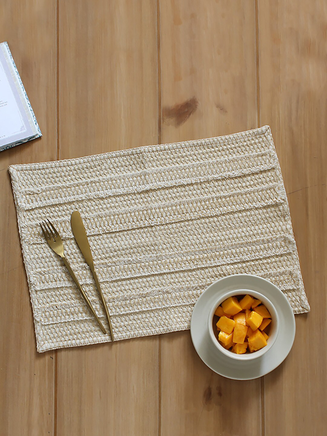 

House This Beige Embroidered Cotton Table Placemat