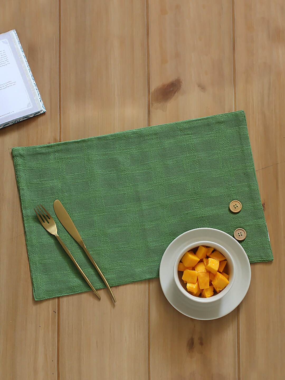 

House This Paccha Green Striped Pure Cotton Table Placemat