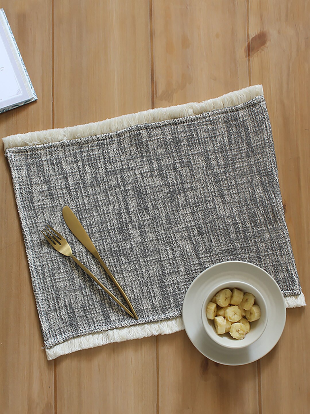 

House This Matsya Vala Black & White Pure Cotton Table Placemat