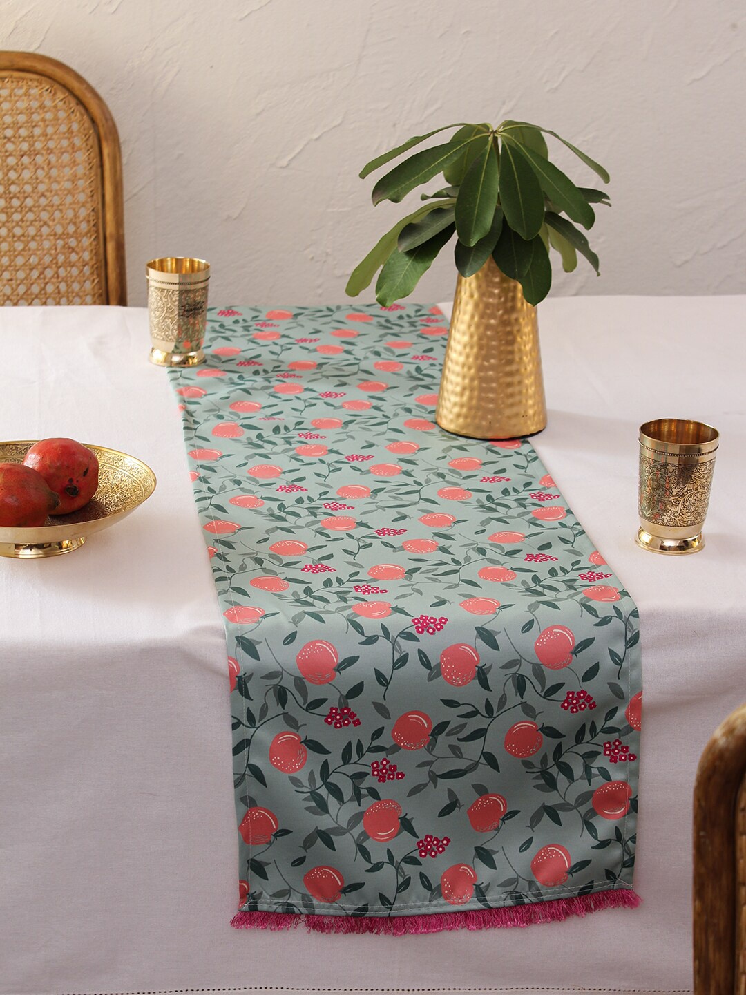 

House This Floral Printed 6- Seater Runner, Green