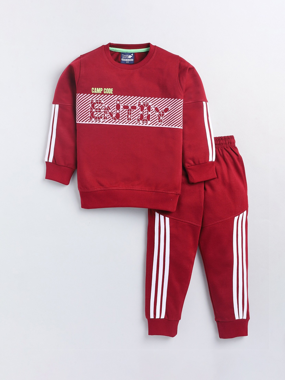 

Toonyport Boys Printed Cotton Tracksuits, Maroon