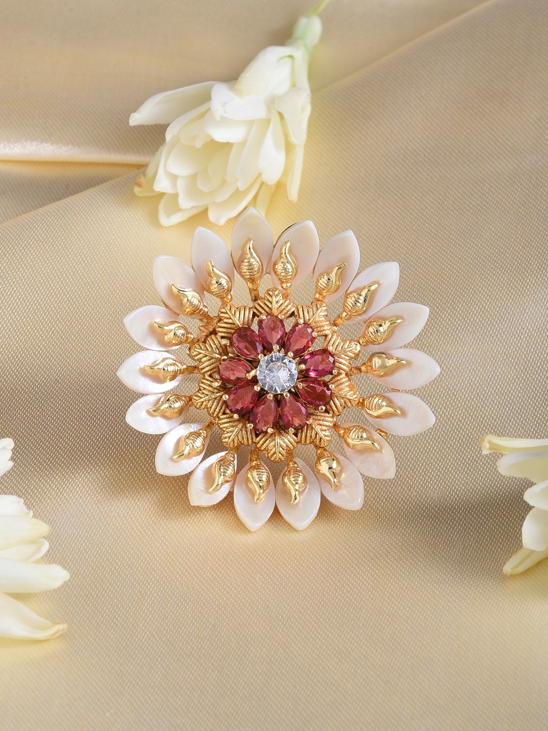 

Zaveri Pearls Gold Plated Stone Studded Adjustable Finger Rings