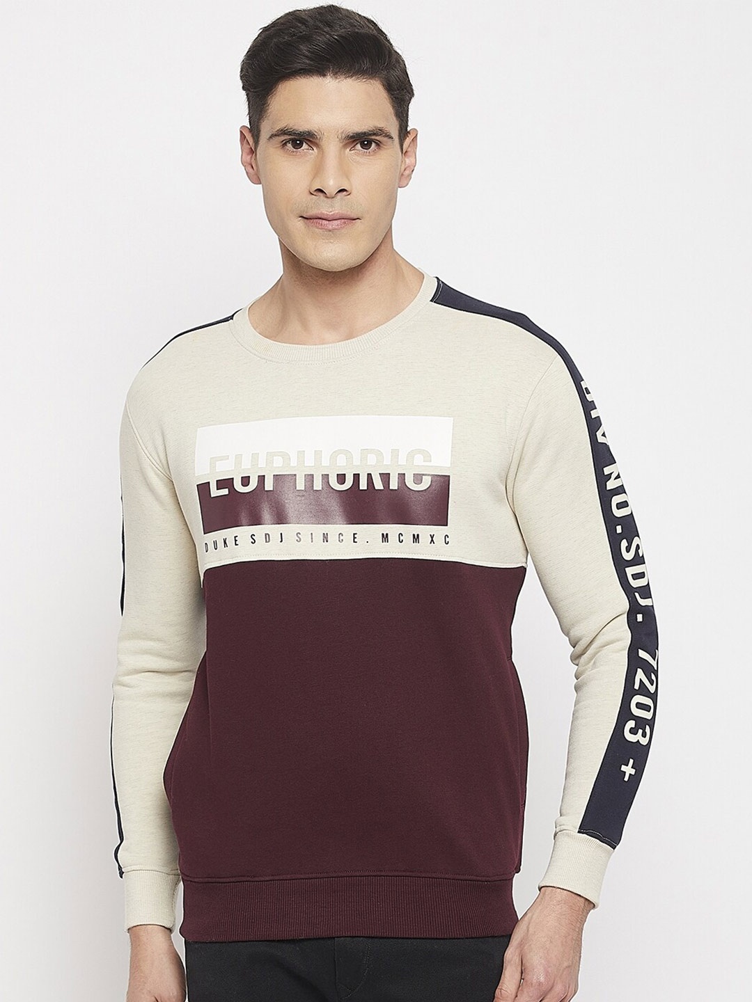 

Duke Round Neck Pullover Sweatshirt, Cream