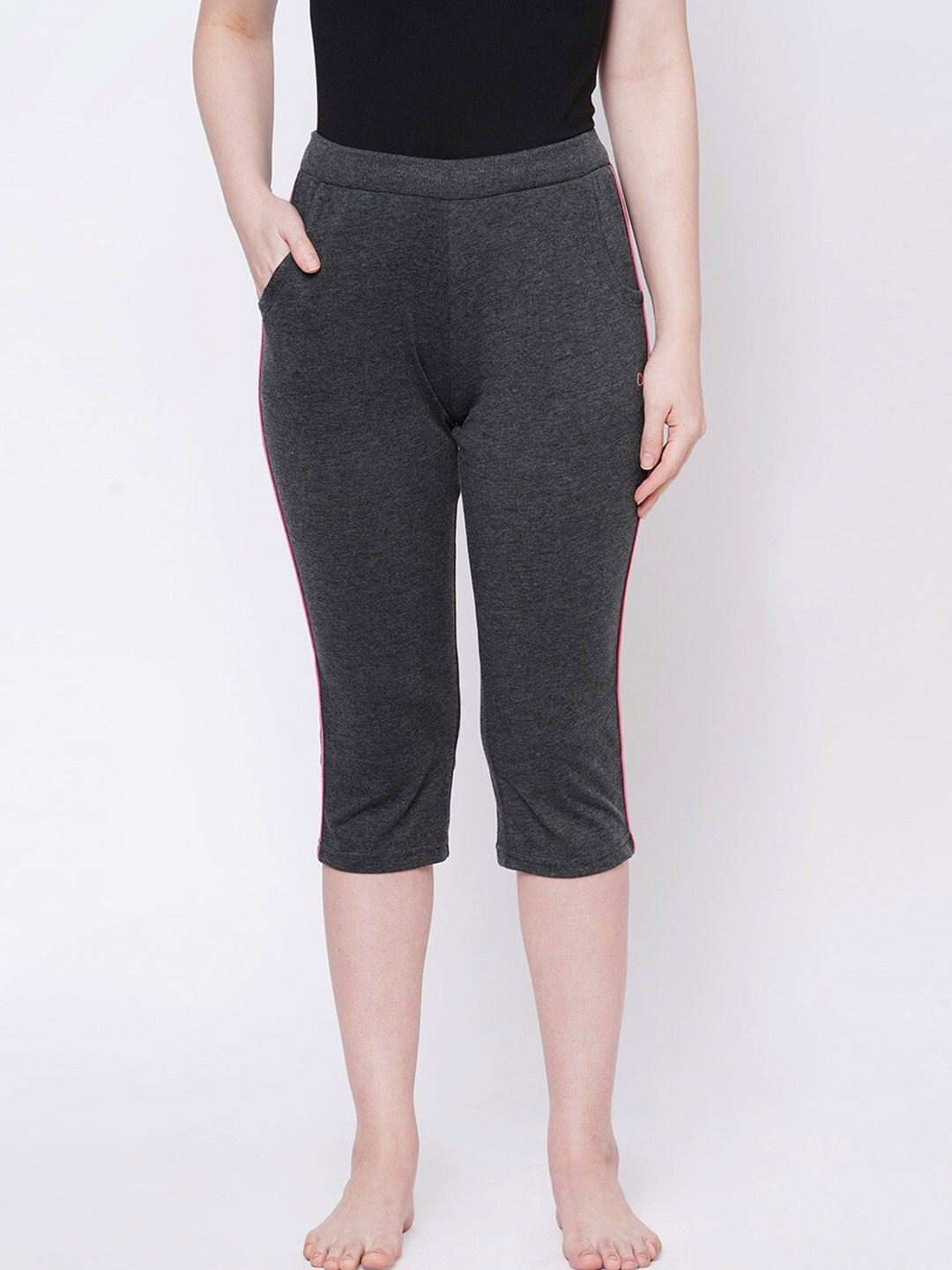 

Sweet Dreams Women Cotton Lounge Capris, Charcoal