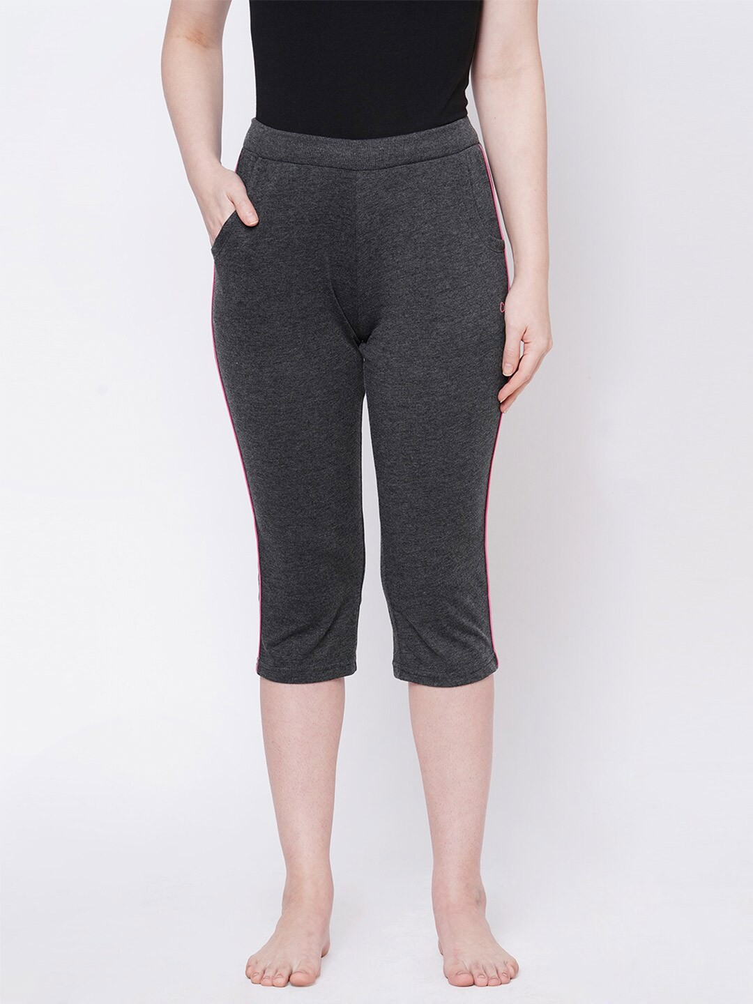 

Sweet Dreams Women Cotton Lounge Capris, Charcoal