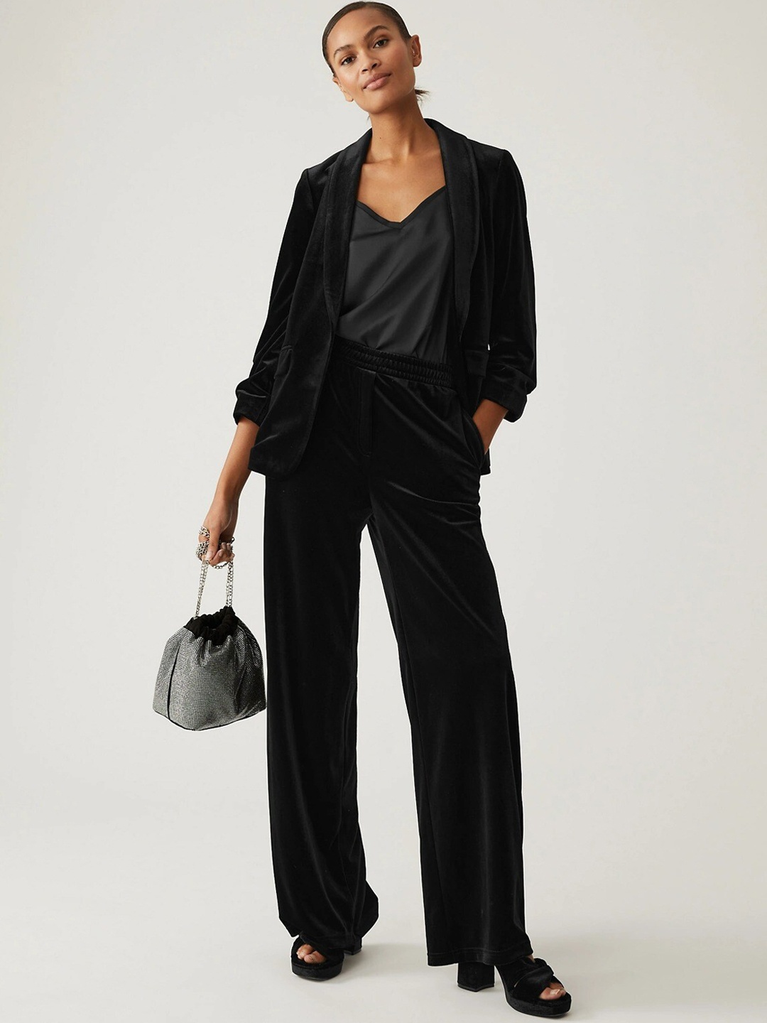 

Marks & Spencer Women Open Front Blazer, Black