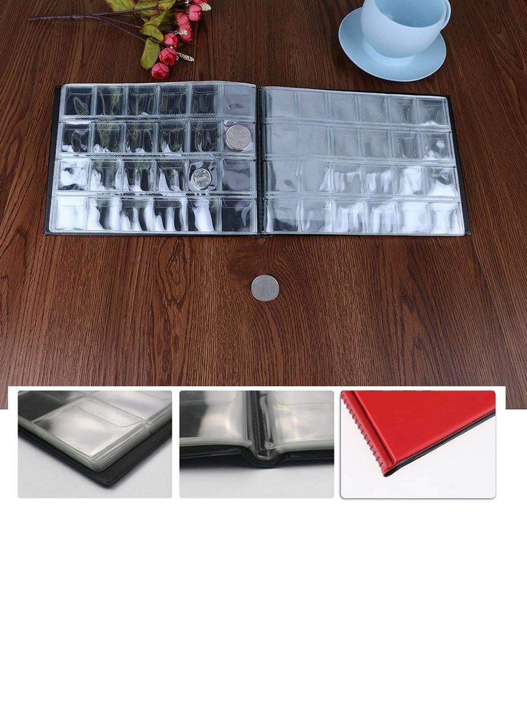

HOUSE OF QUIRK Red 240 Pockets Coin Holder Collection Coin Storage Album Book