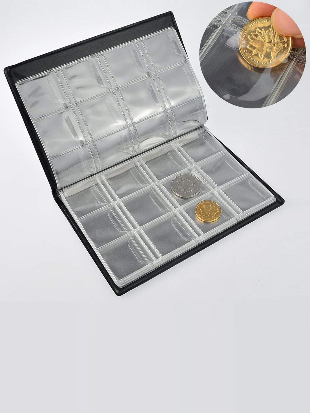 

HOUSE OF QUIRK Set Of 3 120 Pockets Coin Holder Collection Coin Storage Album, Green
