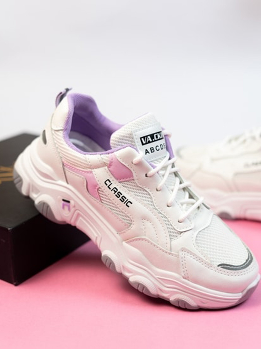

THE WHITE POLE Women Woven Design Lightweight Sneakers, Purple