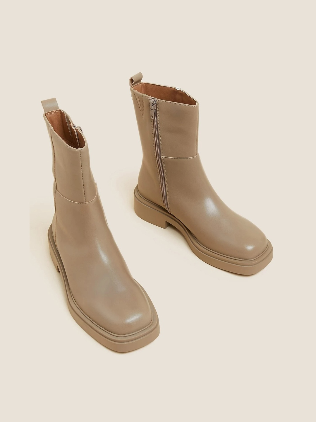 

Marks & Spencer Women Mid Top Sock Boots, Beige