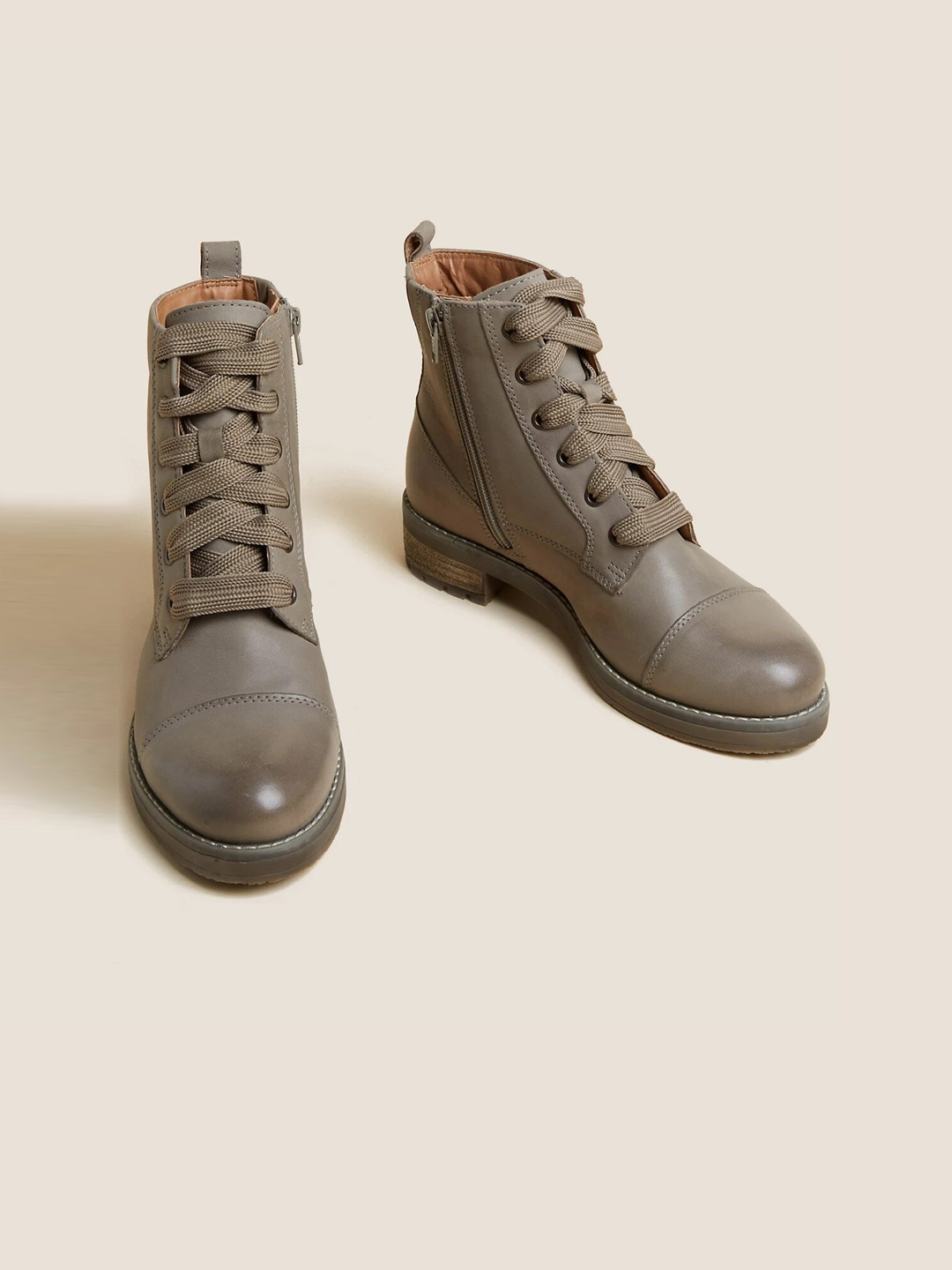 

Marks & Spencer Women Leather Boots, Grey