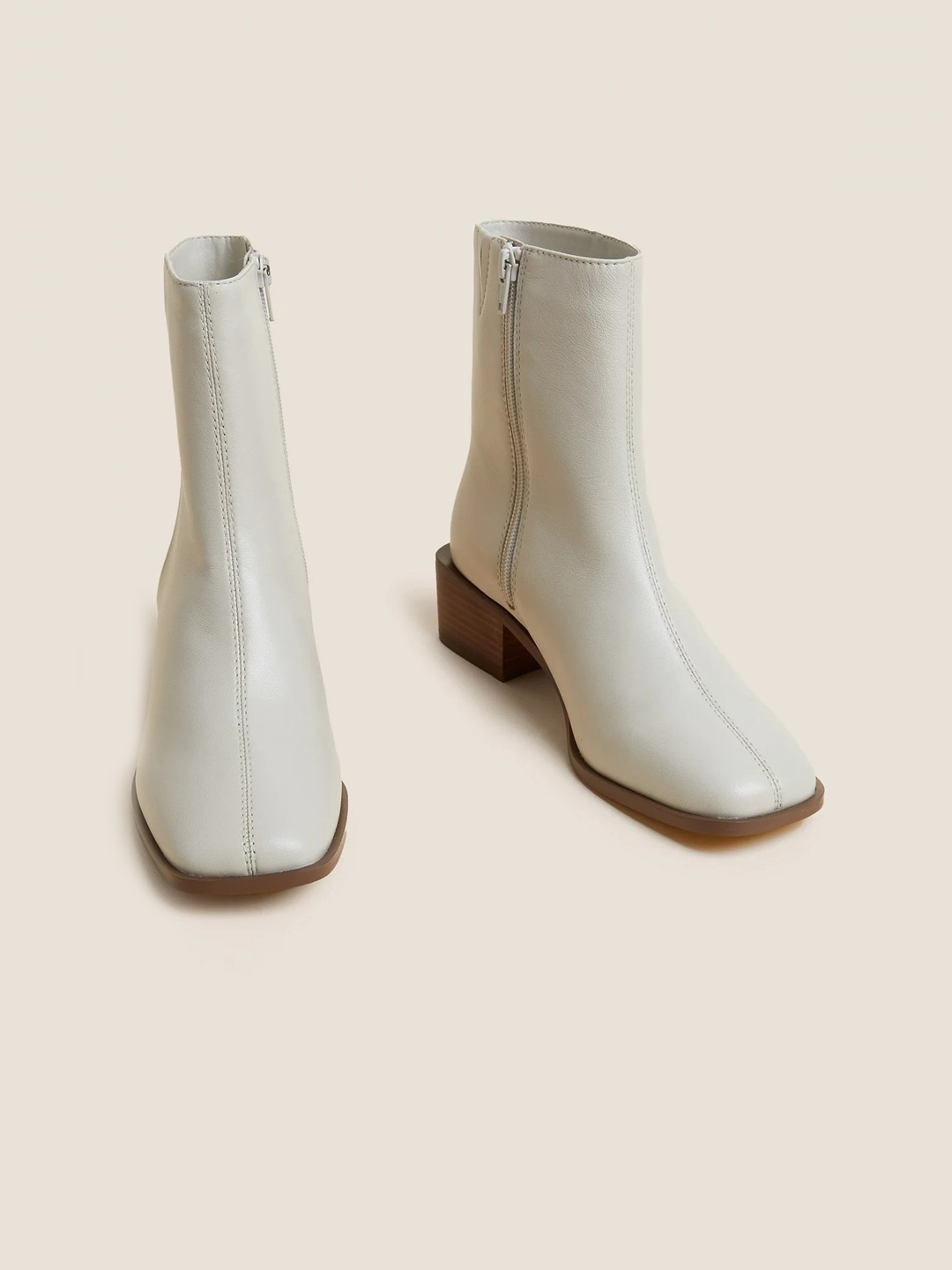 

Marks & Spencer Women Leather Flat Sock Boots, Grey