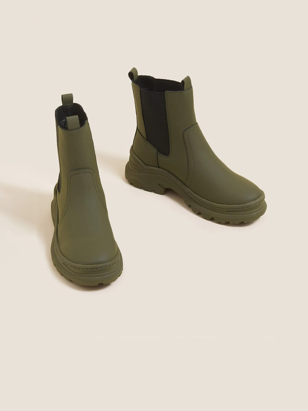 

Marks & Spencer Women Mid-Top Sporty Sole Chelsea Boots, Khaki