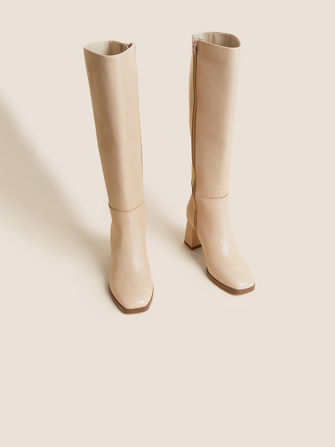 

Marks & Spencer Women Leather Alonzo Knee Boots, Beige