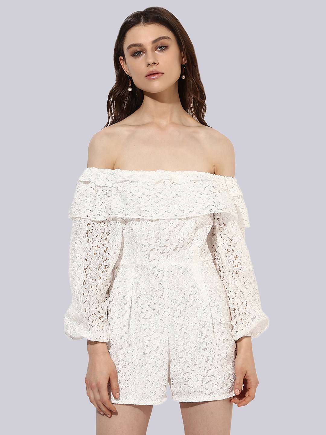

KLEIO Off-Shoulder A-Line Dress, White