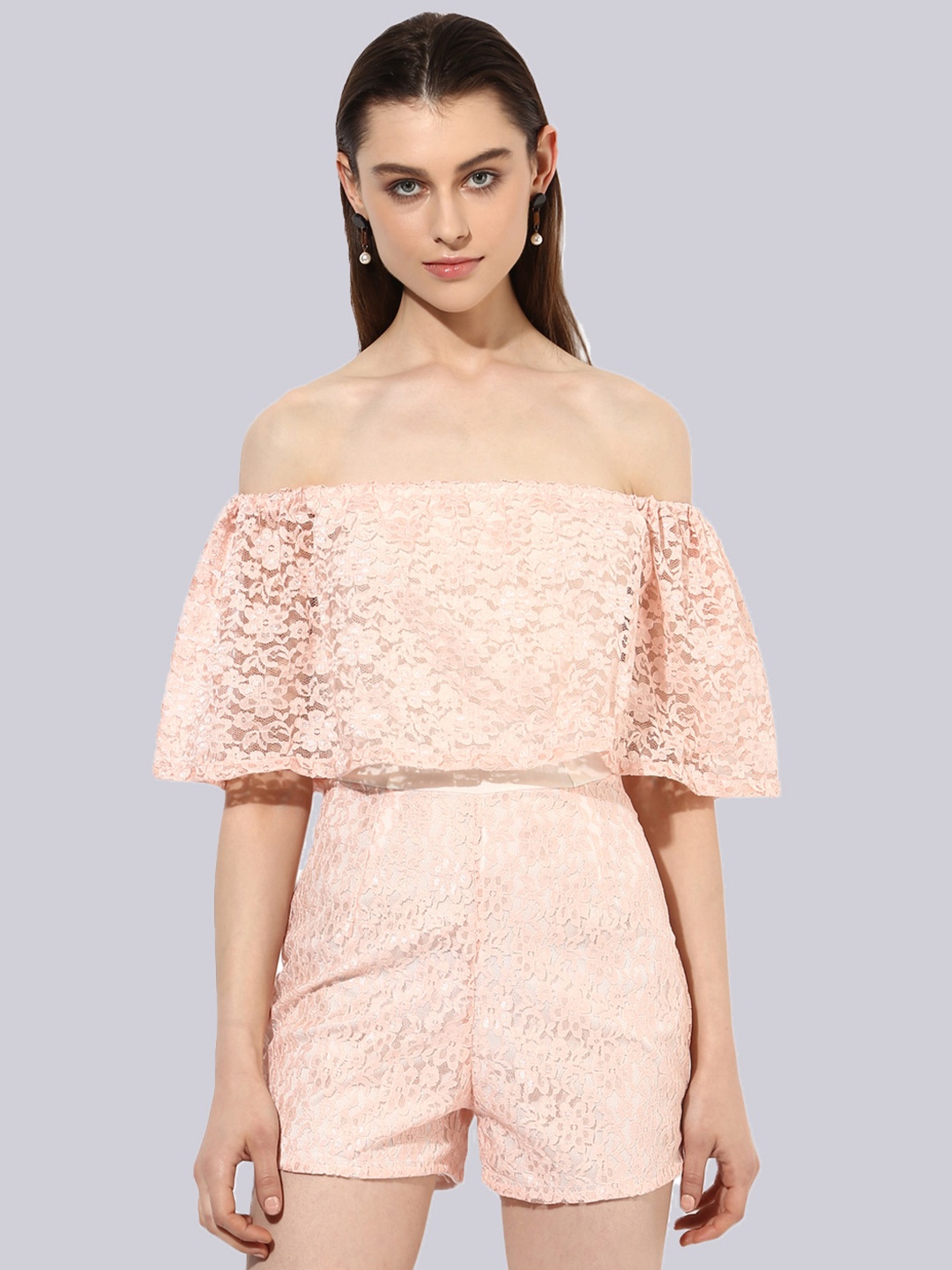 

KLEIO Off-Shoulder A-Line Mini Dress, Pink