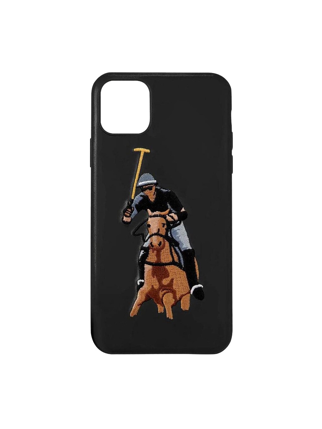 

TREEMODA Polo Printed Leather iPhone 11 Back Case, Black