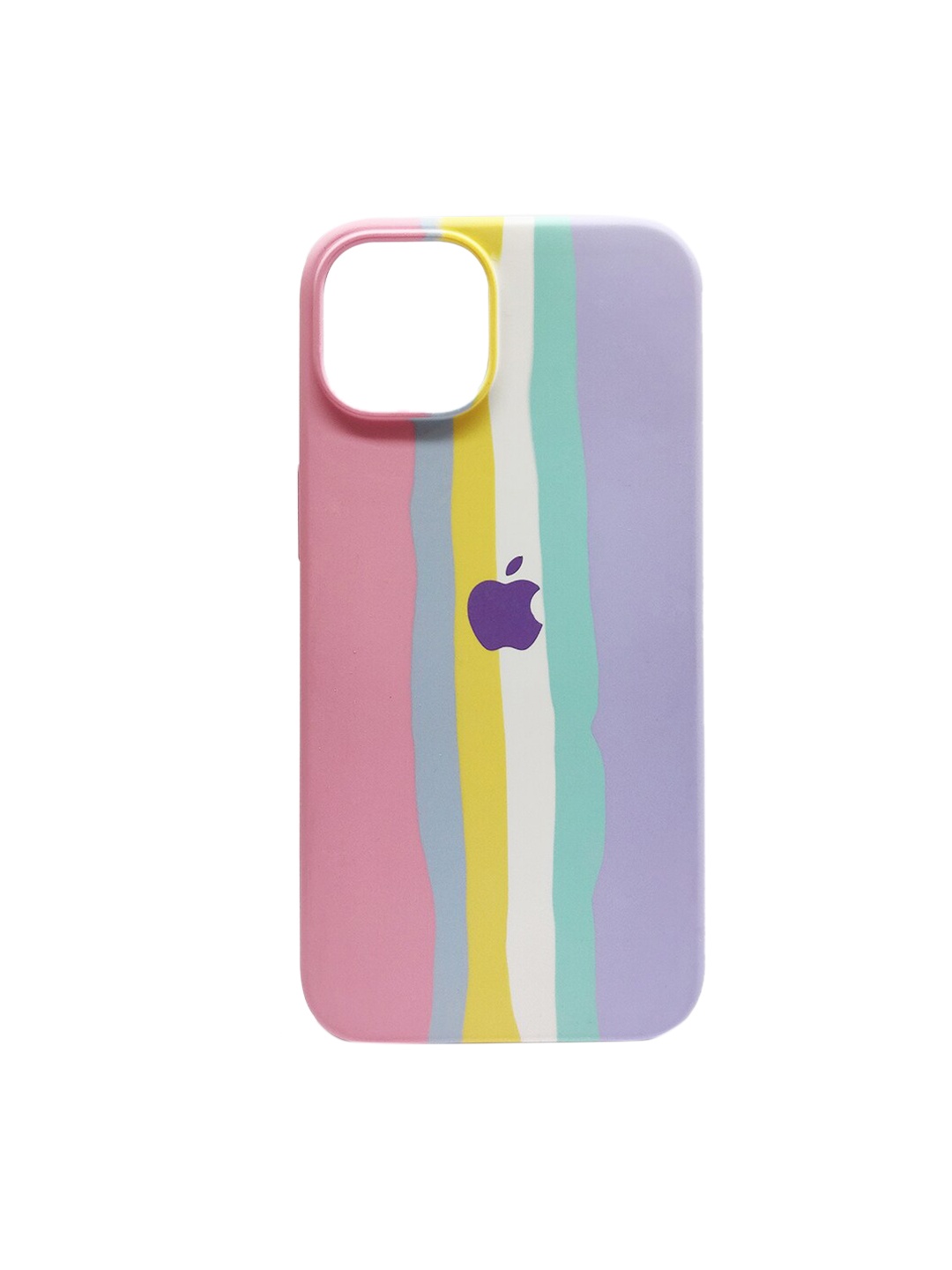 

TREEMODA Rainbow Printed Leather iPhone 11 Pro Max Back Case, Pink
