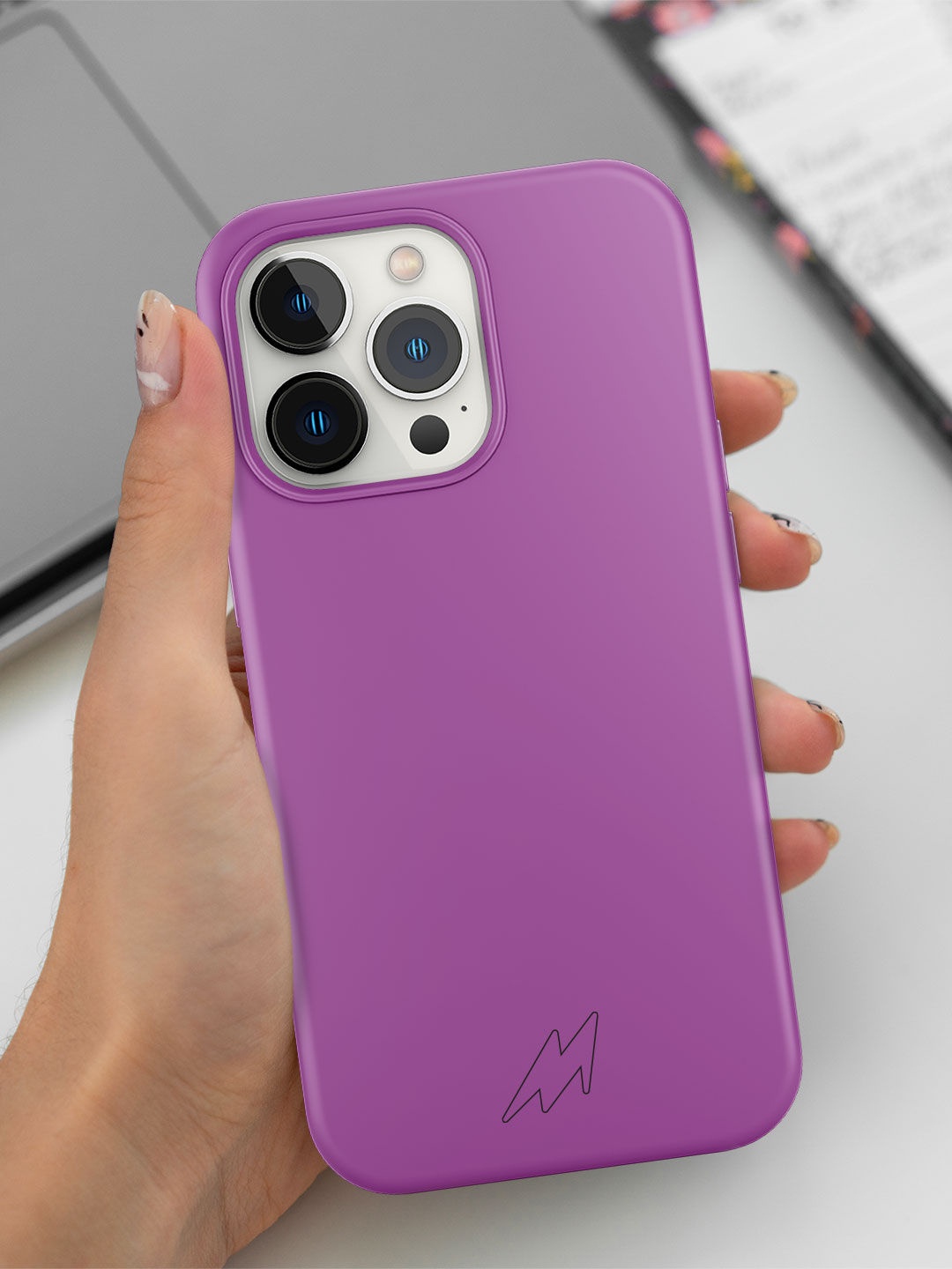 

macmerise Silicone iPhone 13 Pro Phone Back Case, Purple