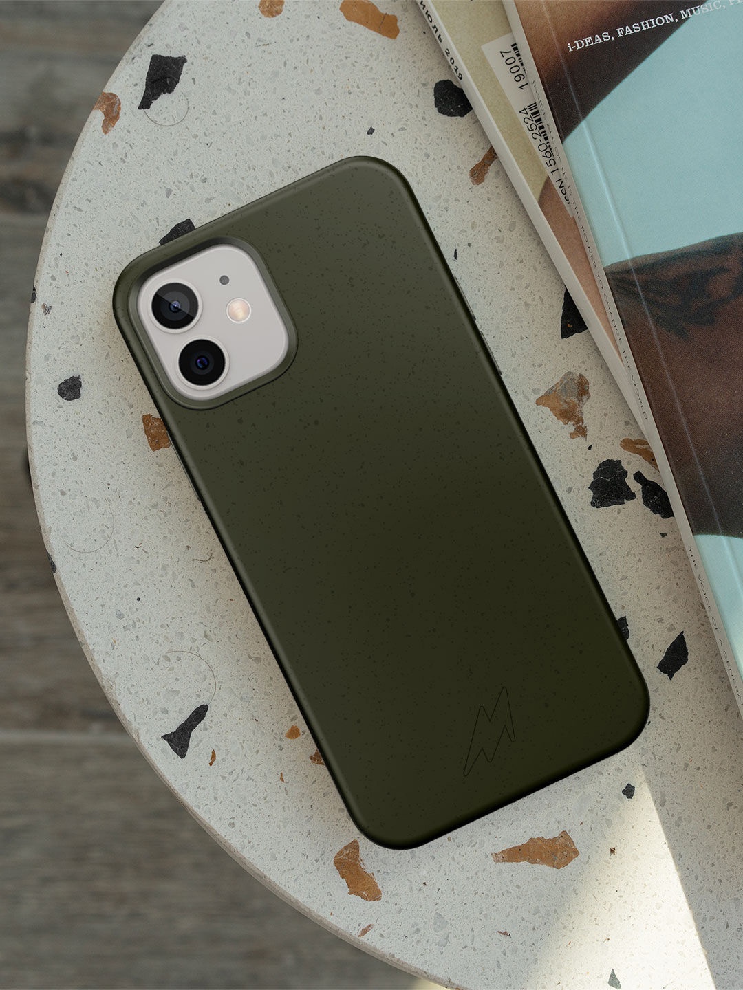 

macmerise Olive Green Solid Eco-friendly iPhone 12 Phone Back Case